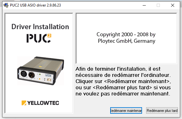Redémarrer le PC