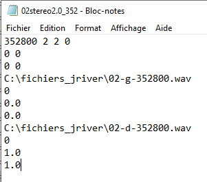 Fichier de correction par convolution stéréophonique à 352800 Hz