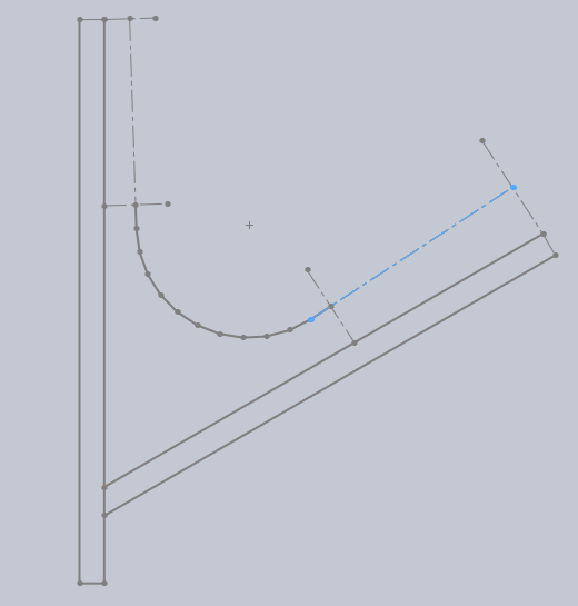 Ligne guide de base, droite de fin