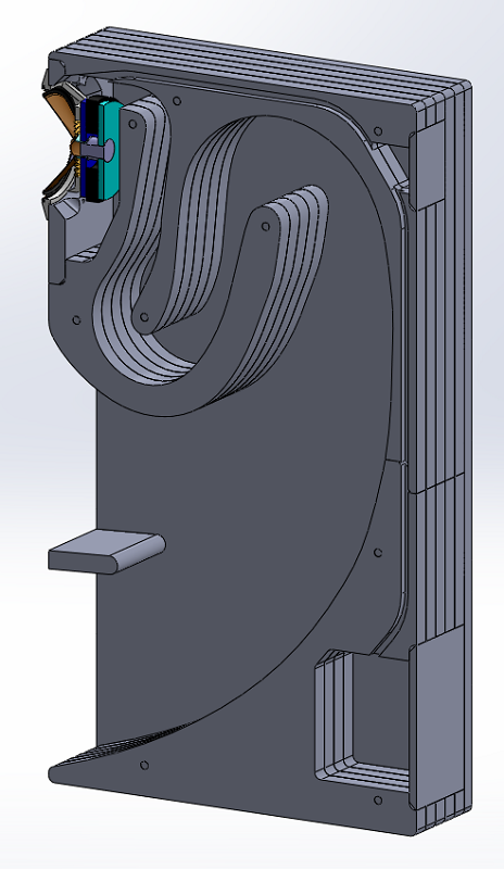 Pavillon arrière V2, haut-parleur de 21 cm, vue arrière