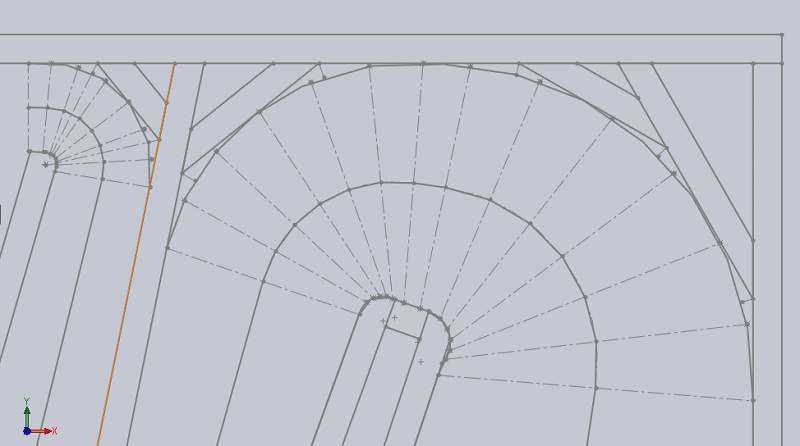 Détail de la cotation d'un coude pour le pavillon arrière pour haut-parleur de 31 cm