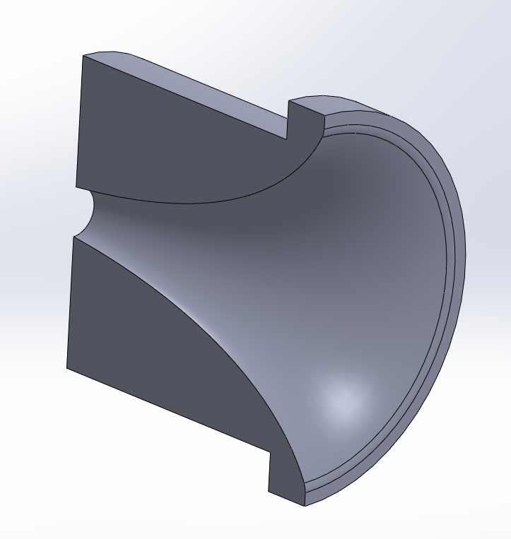 coupe en 3D du pavillon pour la compression RADIAN 475
