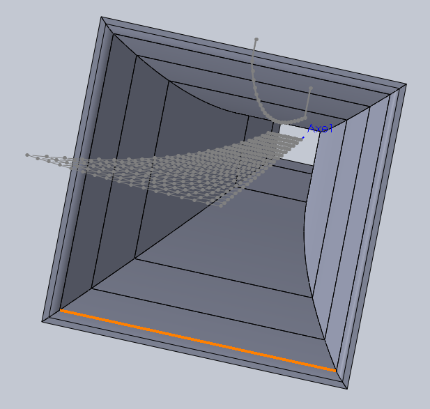 Réalisation en planches empilées en biais, pour un haut-parleur de 17 cm, vue coté bouche
