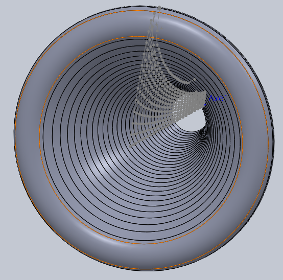 Réalisation ronde, pour un haut-parleur de 21 cm, vue coté bouche