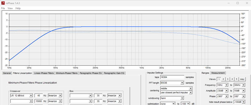 Correction de la phase acoustique juste dans les graves