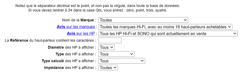 Début d'une recherche multicritères
