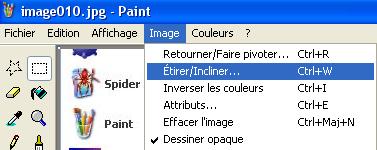 Trouver l'étirement de l'image avec Paint